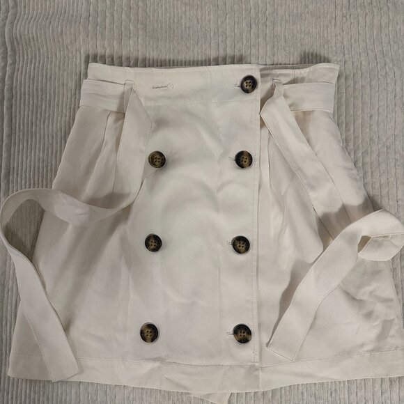 Banana Republic paper bag waist, white button down skirt - Picture 1 of 2
